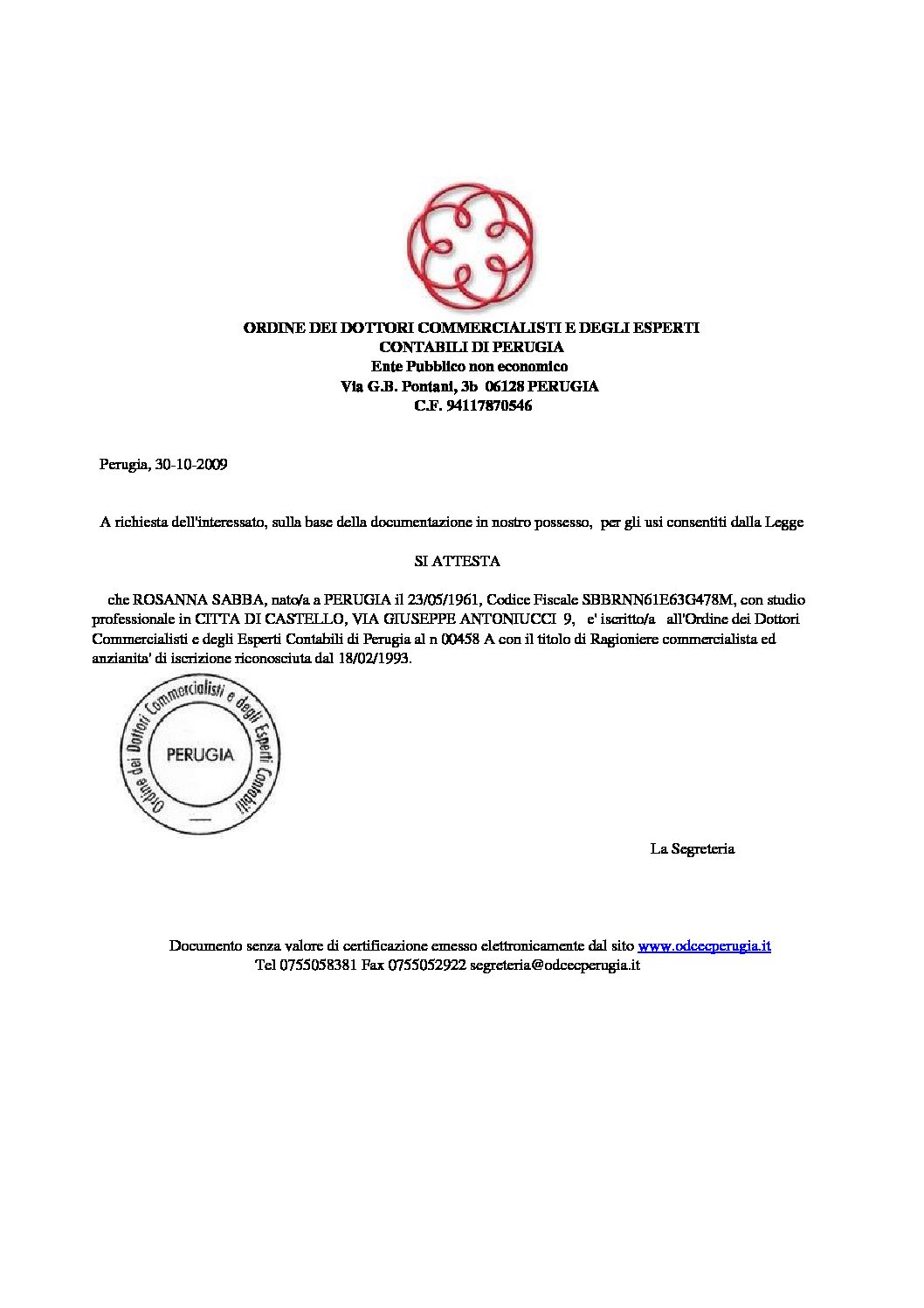 Offerta tirocinio Città di Castello